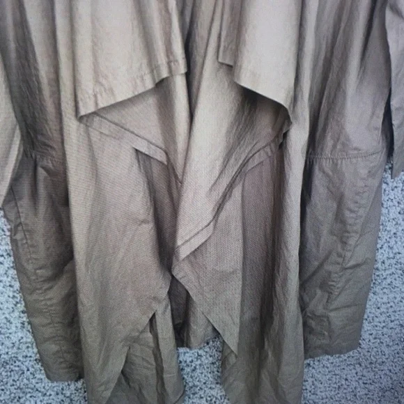 Lightweight Draped Brown Open-Front Jacket - Picture 5 of 8
